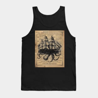 Kraken Attacking on Almanac Back Tank Top